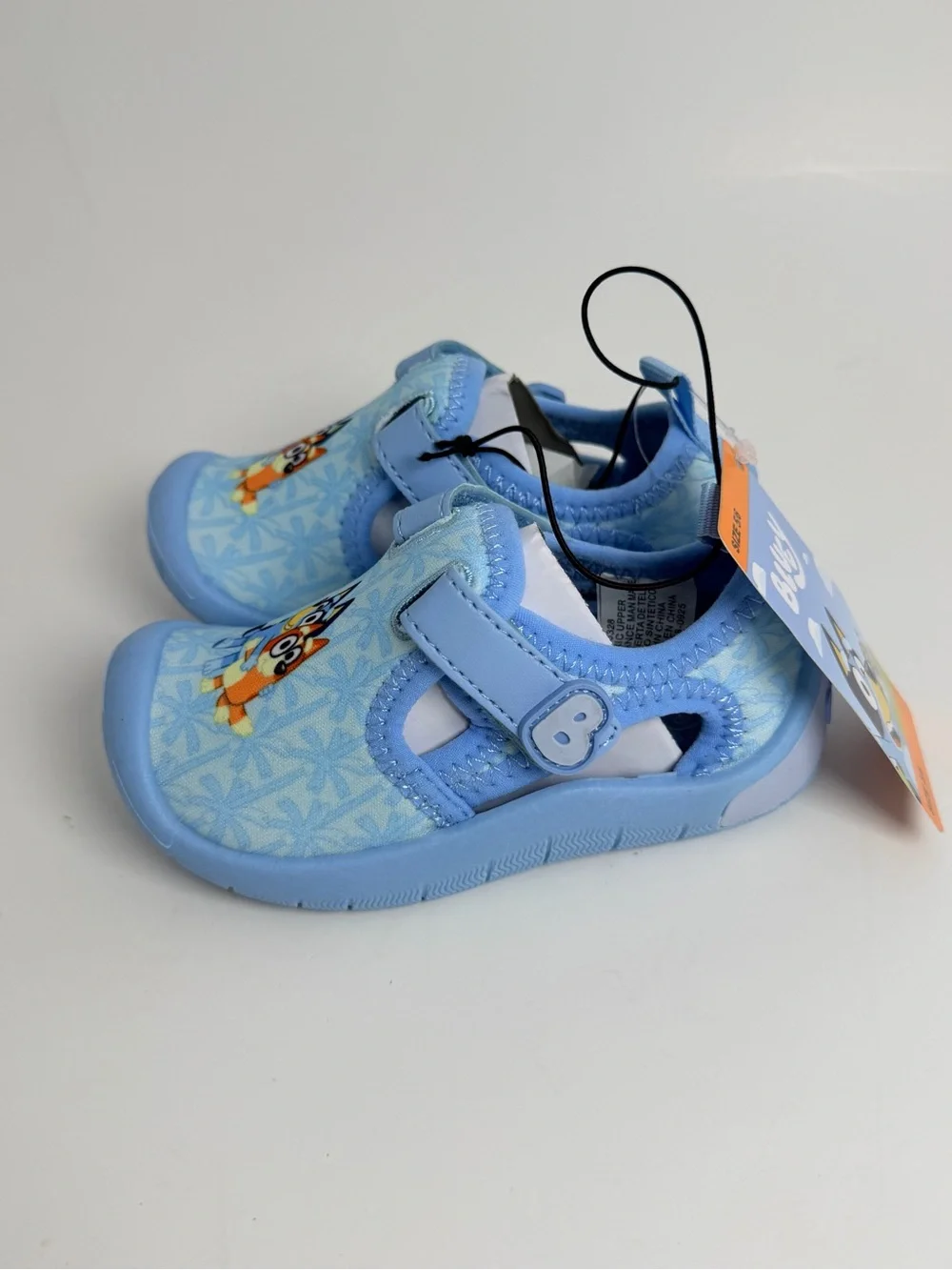 Kids' Light Blue Character Water Shoes with Easy Hook-and-Loop Strap